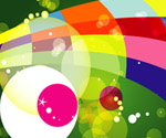 colored design in Bokha Green backg